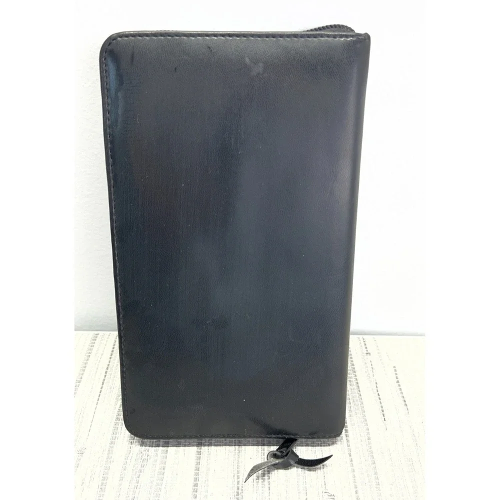 Rolodex RD310 Faux Black Leather Personal Organizer 6 Ring Binder Unused VTG